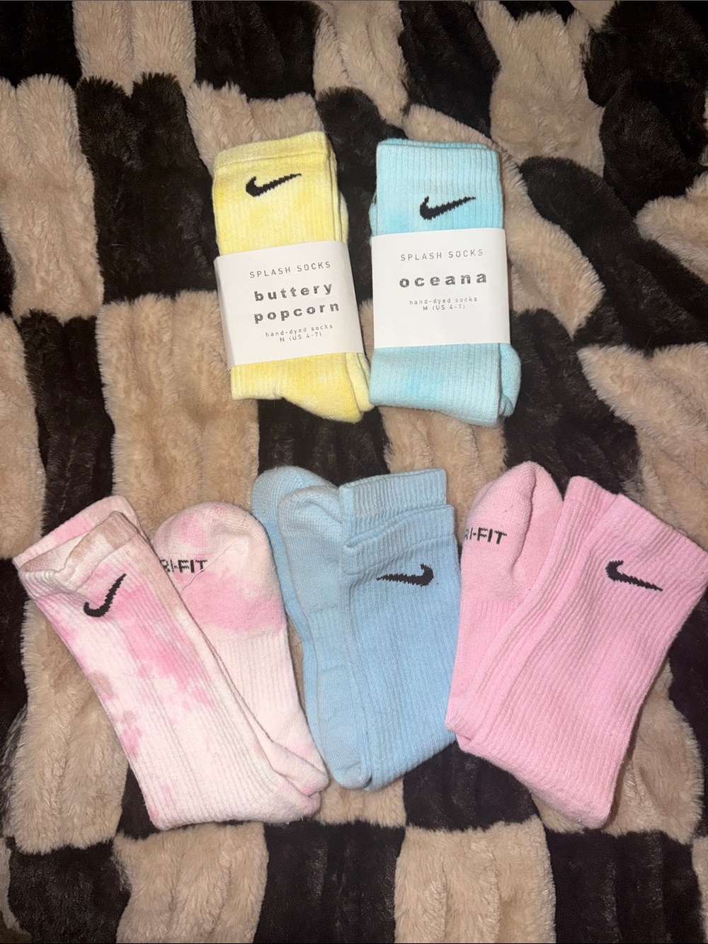 Nike Pastel Crew Socks Pack - Yellow, Light Blue, Pink